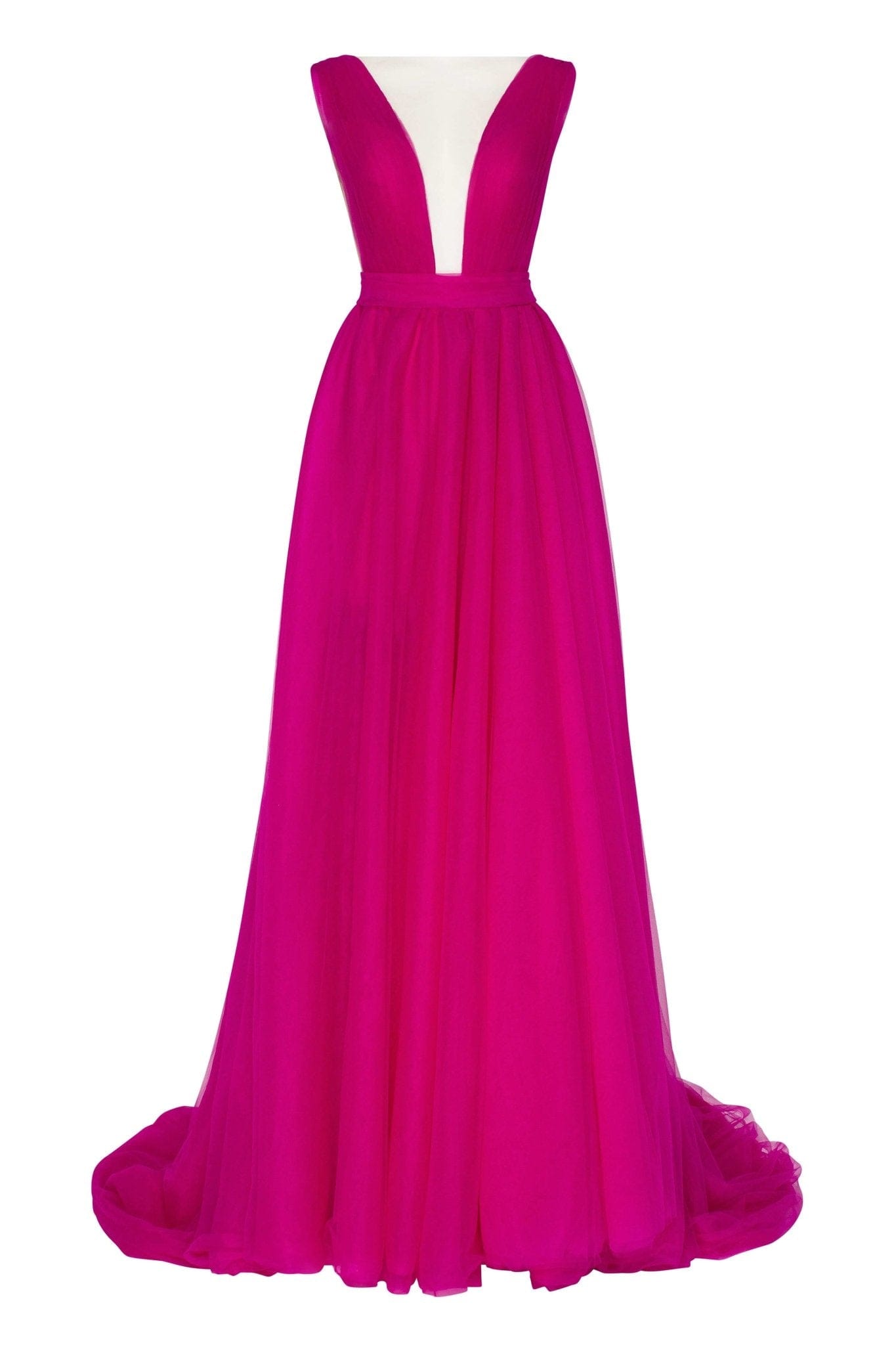 Norita - Fuchsia Strapless Satin A-Line Gown with Straight Neckline – A&N  Luxe Label